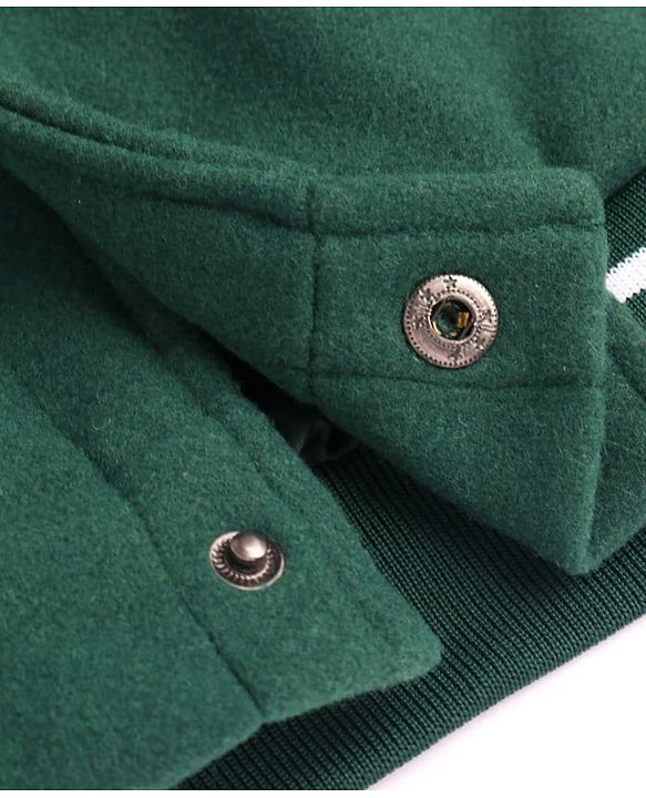 Pine Kids Woven Full Sleeves Bomber Jacket with Text Print & Pockets - Dark Green