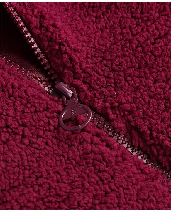 Pine Kids Woven Full Sleeves Collar Neck Front Open Solid Colour Winter Jacket - Burgundy