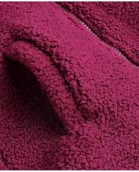 Pine Kids Woven Full Sleeves Collar Neck Front Open Solid Colour Winter Jacket - Burgundy