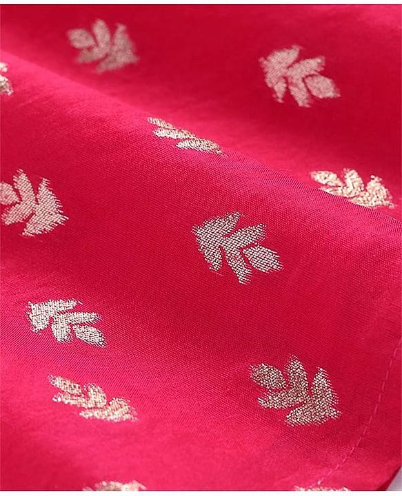 Pine Kids  Woven Three Fourth Sleeves  Foil Printed Kurta Gharara &  Dupatta Set with Embroidered Detailing - Dark Pink
