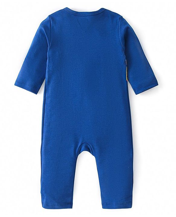 Babyhug 100% Cotton Knit Full Sleeves Romper with Dino Print Pack of 2 - Blue & White