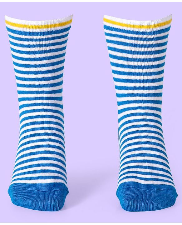Cute Walk by Babyhug Knit Antibacterial Ankle Length Socks With Polka Dot & Unicorn Print Pack of 3 - White Blue & Grey