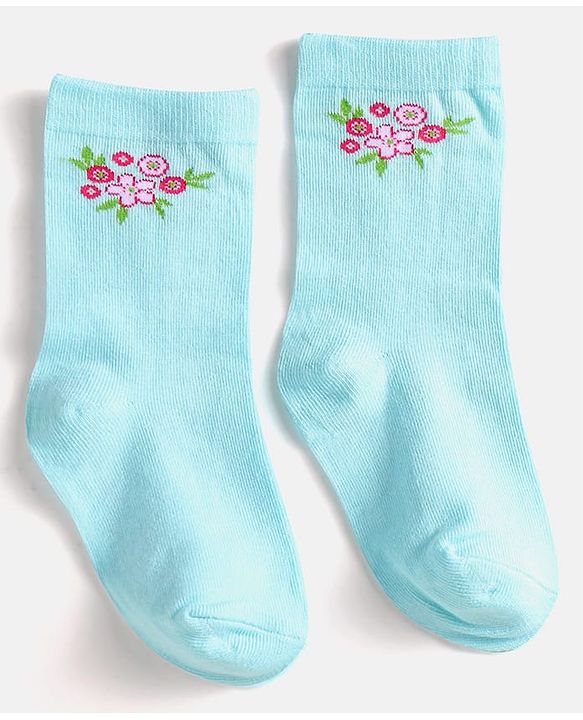 Cute Walk by Babyhug Ankle Length Socks With Floral & Polka Dot Design Pack of 3 - Dark Pink Blue & Pink