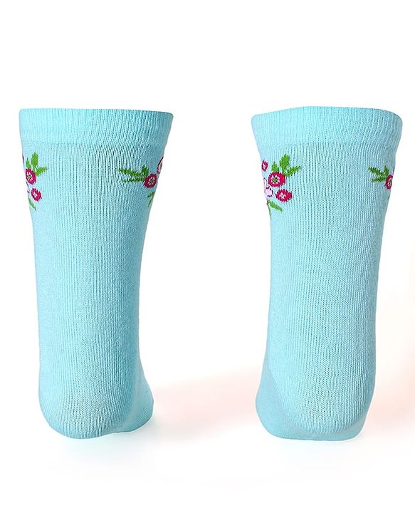 Cute Walk by Babyhug Ankle Length Socks With Floral & Polka Dot Design Pack of 3 - Dark Pink Blue & Pink