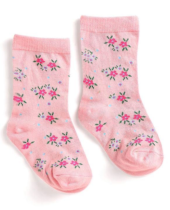 Cute Walk by Babyhug Ankle Length Socks With Floral & Polka Dot Design Pack of 3 - Dark Pink Blue & Pink