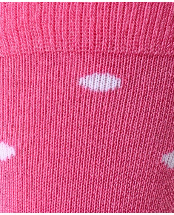 Cute Walk by Babyhug Ankle Length Socks With Floral & Polka Dot Design Pack of 3 - Dark Pink Blue & Pink