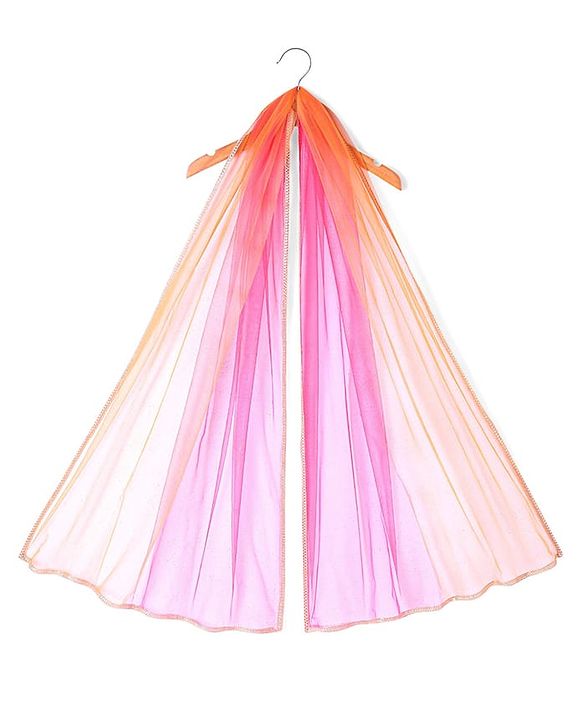 Pine Kids Woven Half Sleeves  Embroidered Choli Lahenga set With Dupatta - Dark Orange