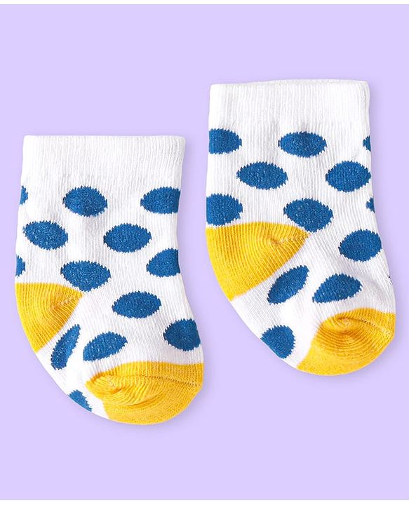Cute Walk by Babyhug Knit Ankle Length Antibacterial Socks with Bear Design & Stripes Pack of 3 - White & Grey