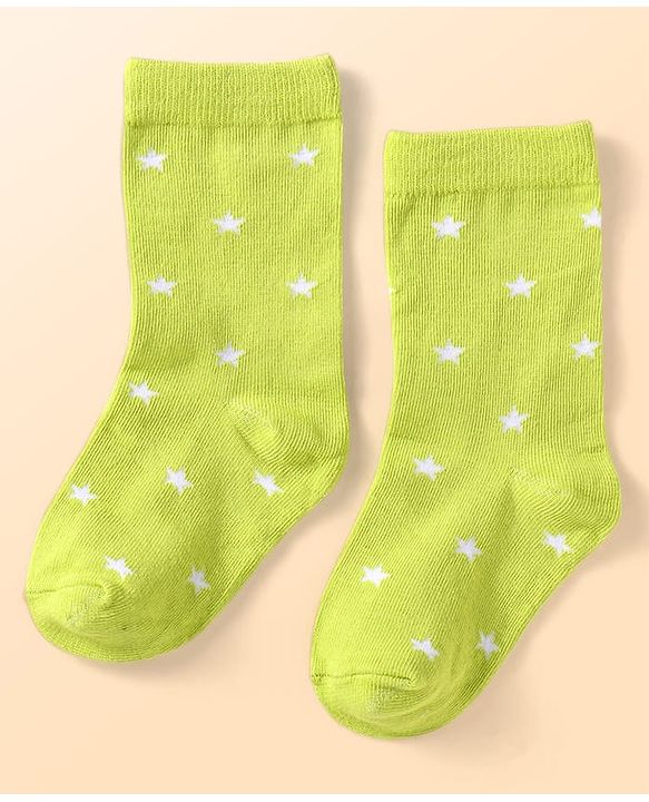 Cute Walk by Babyhug Knit Ankle Length Socks With Star Design Pack of 3 - Green & Grey