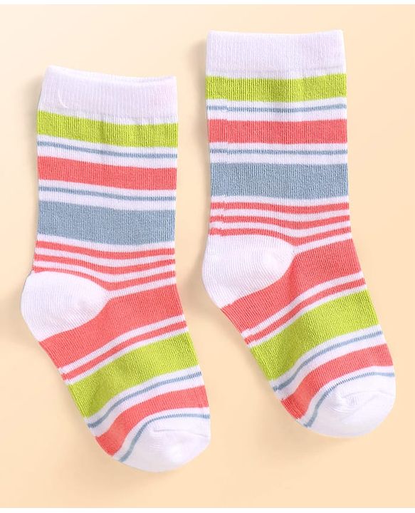 Cute Walk by Babyhug Knit Ankle Length Socks With Star Design Pack of 3 - Green & Grey