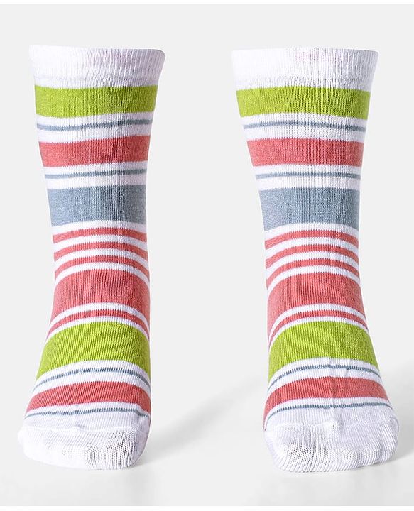 Cute Walk by Babyhug Knit Ankle Length Socks With Star Design Pack of 3 - Green & Grey