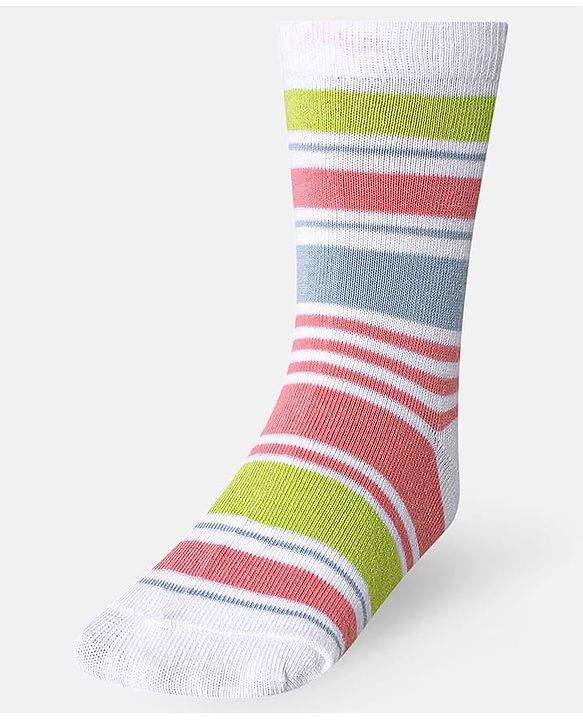 Cute Walk by Babyhug Knit Ankle Length Socks With Star Design Pack of 3 - Green & Grey