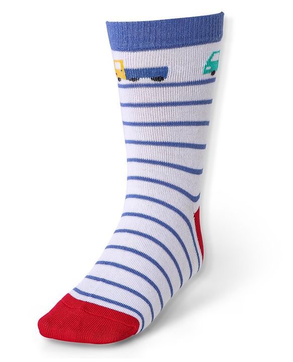 Cute Walk by Babyhug Ankle Length Socks With Vehicle Print Pack of 3 - White & Blue