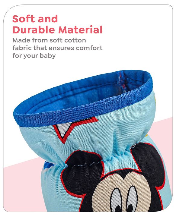 Babyhug Disney Feeding Bottle Cover with Smiley Mickey Face Print Medium - Blue