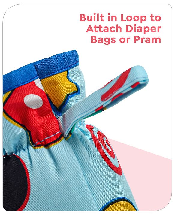 Babyhug Disney Feeding Bottle Cover with Smiley Mickey Face Print Medium - Blue