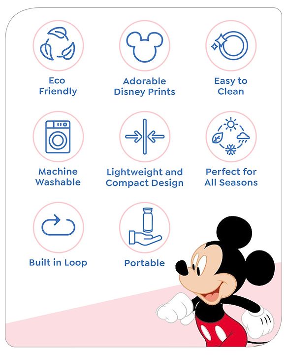 Babyhug Disney Feeding Bottle Cover with Smiley Mickey Face Print Medium - Blue