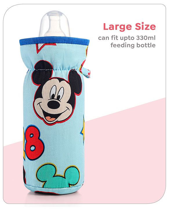 Babyhug Disney Feeding Bottle Cover Smiley Mickey Face Print Large - Blue