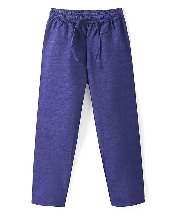 Pine Kids Woven Full Sleeves Solid Colour Kurta Pyjama Set with Floral Printed Nehru Jacket - Violet