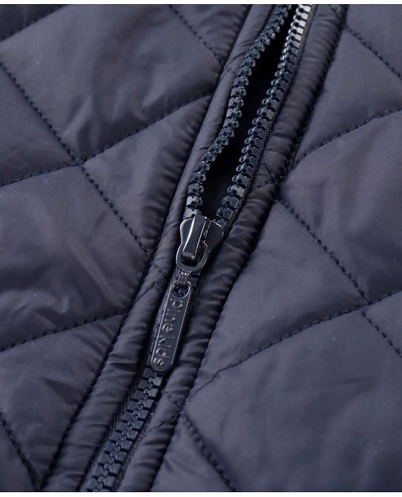 Pine Kids  Full Sleeves Padded Quilted  Jacket Solid Colour - Navy Blue