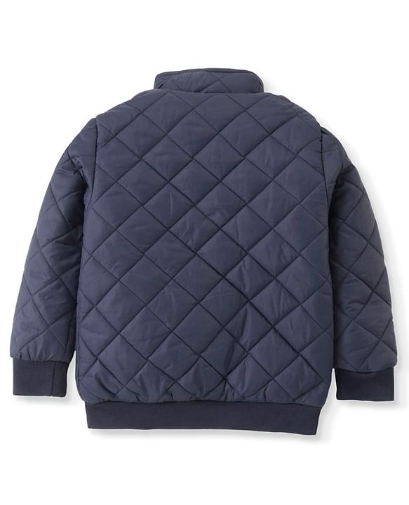 Pine Kids  Full Sleeves Padded Quilted  Jacket Solid Colour - Navy Blue
