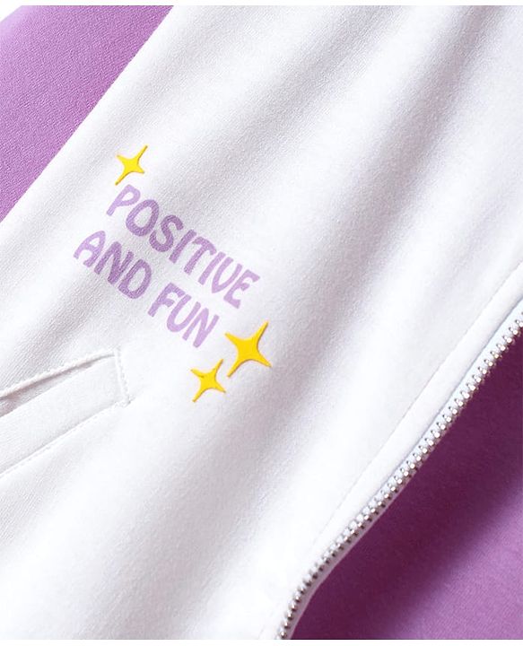 Pine Kids Knit Full Drop Shoulder Sleeves Cut & Sew Jacket with Solid Color Frock & Text Print - Purple
