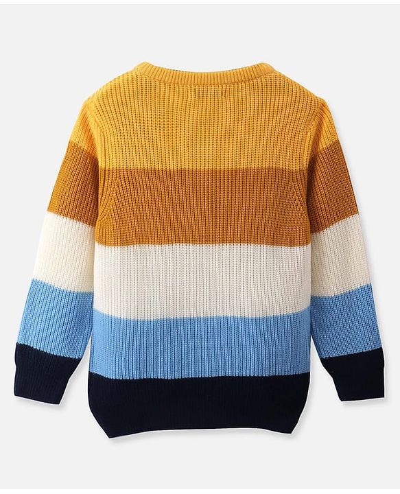 Pine Kids Knitted Full Sleeves Striped Pullover - Multicolor