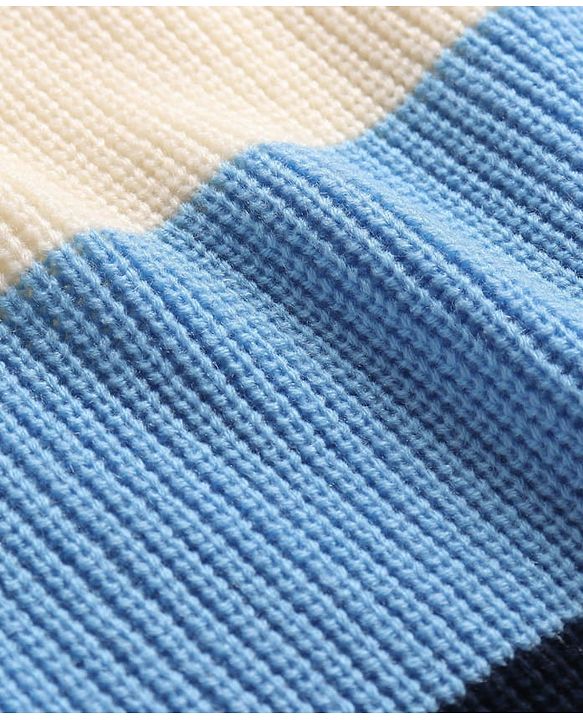 Pine Kids Knitted Full Sleeves Striped Pullover - Multicolor