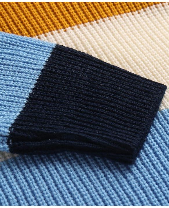 Pine Kids Knitted Full Sleeves Striped Pullover - Multicolor