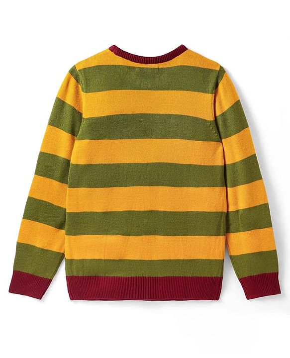 Pine Kids Knitted Full Sleeves Striped Pullover - Multicolor