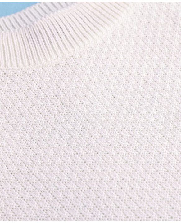 Pine Kids Knitted Full Sleeves Pullover Sweater & Pant Set with Solid Color - Brown & White