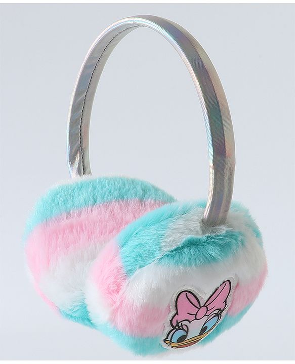 Babyhug Fur Ear Muffs with Daisy Duck Patch - White