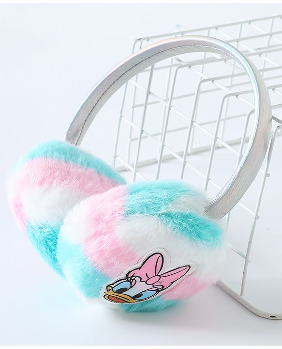 Babyhug Fur Ear Muffs with Daisy Duck Patch - White