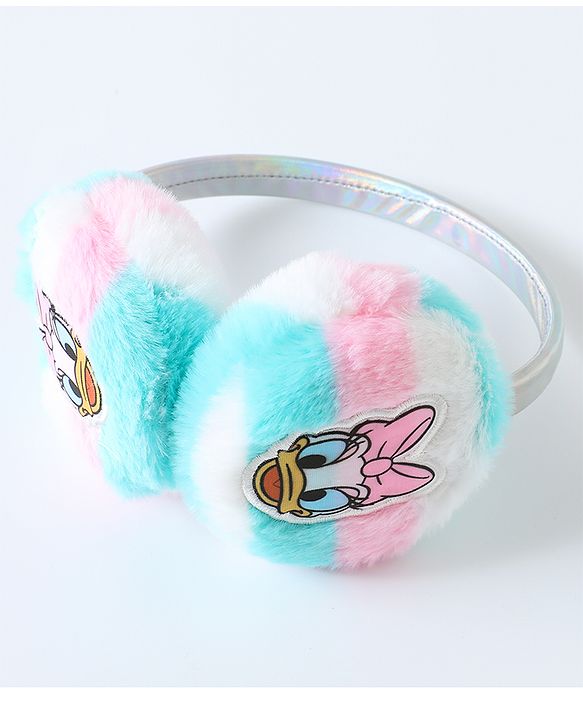 Babyhug Fur Ear Muffs with Daisy Duck Patch - White