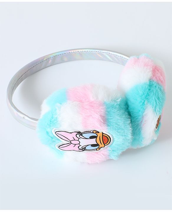 Babyhug Fur Ear Muffs with Daisy Duck Patch - White