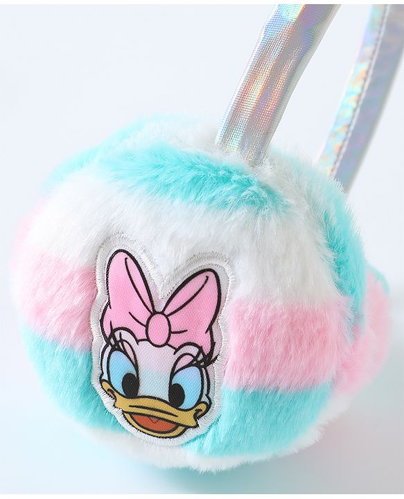 Babyhug Fur Ear Muffs with Daisy Duck Patch - White