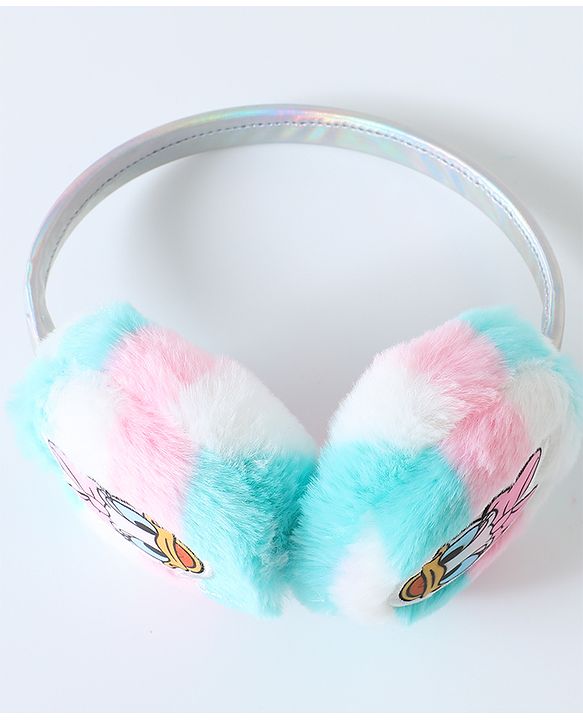 Babyhug Fur Ear Muffs with Daisy Duck Patch - White