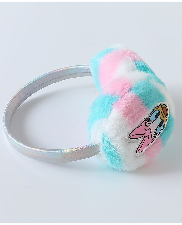 Babyhug Fur Ear Muffs with Daisy Duck Patch - White