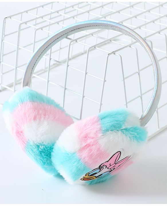 Babyhug Fur Ear Muffs with Daisy Duck Patch - White