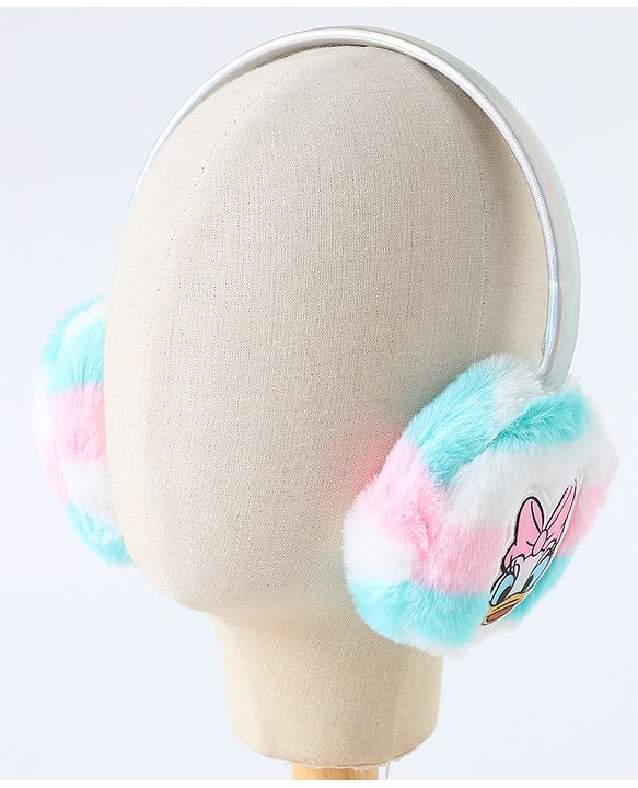 Babyhug Fur Ear Muffs with Daisy Duck Patch - White