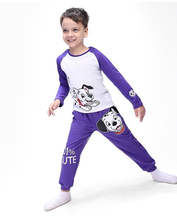 Babyhug Single Jersey Knit Full Sleeves Top & Lounge Pant Set with Frill Detailing & Dino Print - Maroon & White