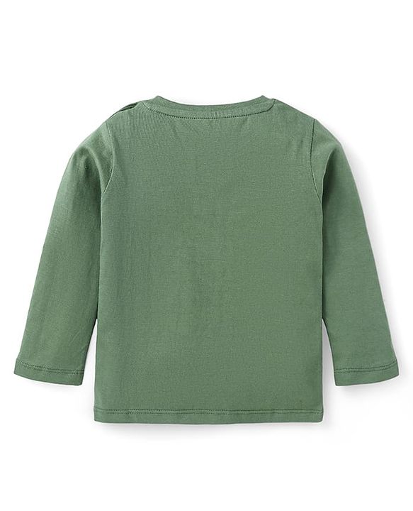 Babyhug Disney Single Jersey Full Sleeves T-Shirt With Lounge Pant Set with Chip N Dale Print - Olive Green