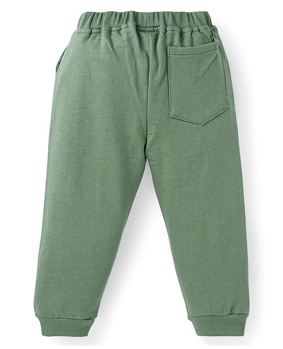 Babyhug Disney Single Jersey Full Sleeves T-Shirt With Lounge Pant Set with Chip N Dale Print - Olive Green