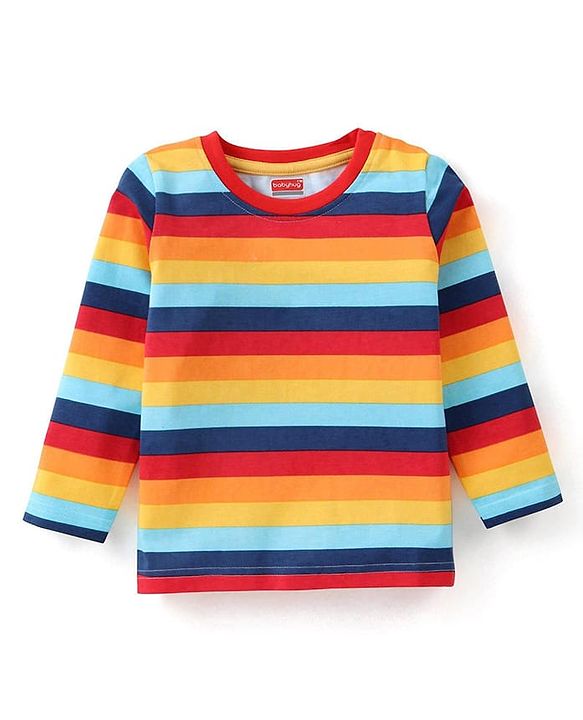 Babyhug Single Jersey Woven Dungaree with Vehicle Embroidery & Striped Full Sleeves T-Shirt - Navy Blue