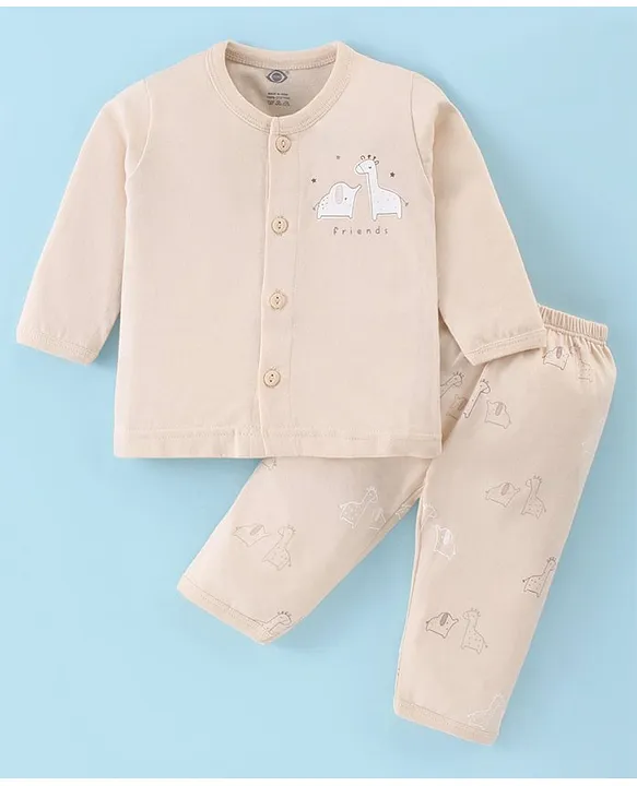 Buy Zero Sinker Knit Full Sleeves T-Shirt & Lounge Pants Set With 