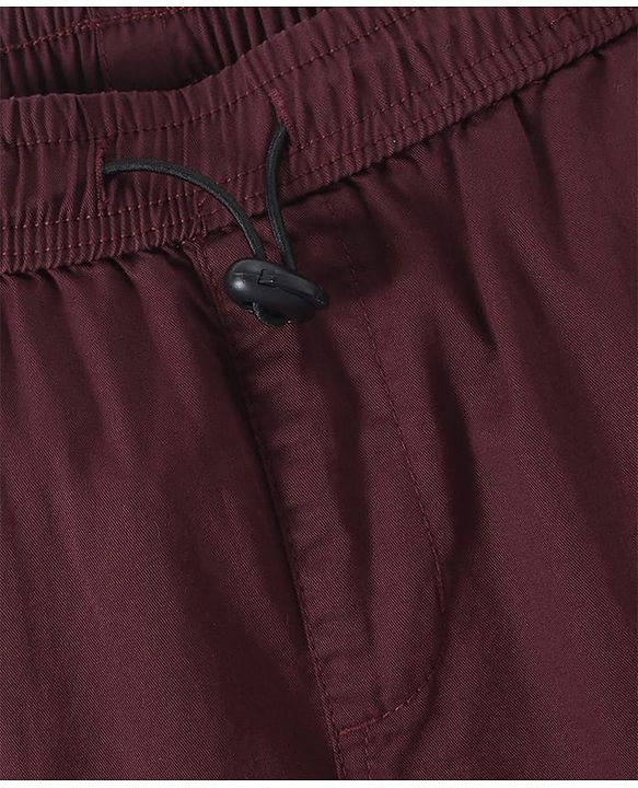 Pine Kids Cotton Woven Full Length Solid Trouser - Maroon