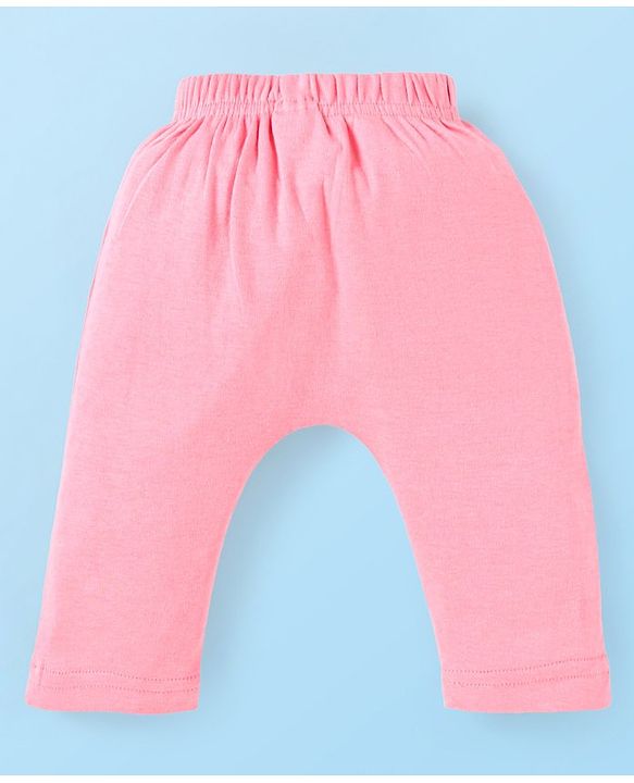 Babyhug Interlock Full Length Diaper Leggings With Floral Print Pack Of 3 - Pink & Lavender