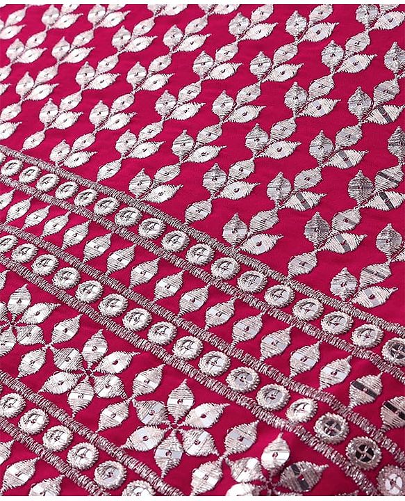 Babyhug Woven Sleeveless Floral Embroidered Top Palazzo Set with Dupatta - Red