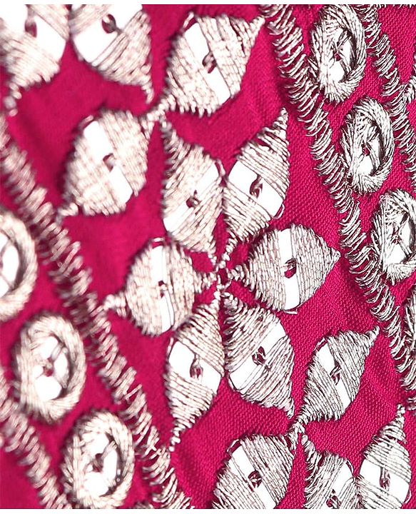 Babyhug Woven Sleeveless Floral Embroidered Top Palazzo Set with Dupatta - Red