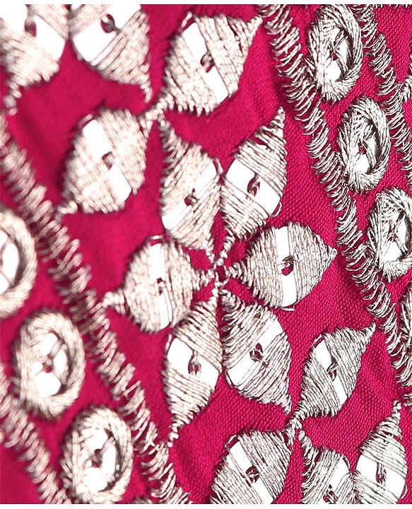 Babyhug Woven Sleeveless Floral Embroidered Top Palazzo Set with Dupatta - Red