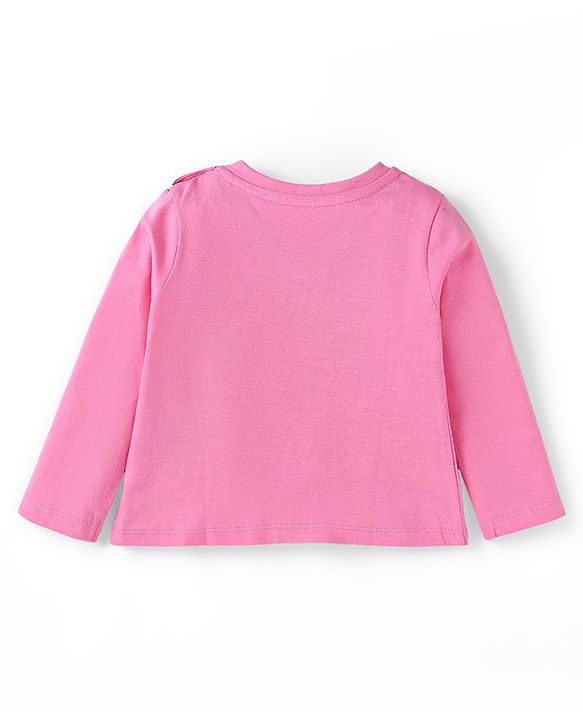 Babyhug Disney Single Jersey Knit Full Sleeves Night Suit With Tinker Bell Graphics - Pink